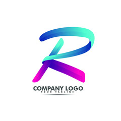 Modern letter R logo design