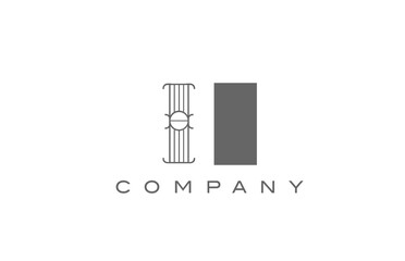 Obraz premium I II grey white alphabet logo icon for company with geometric style. Creative letter combination design for business and corporate