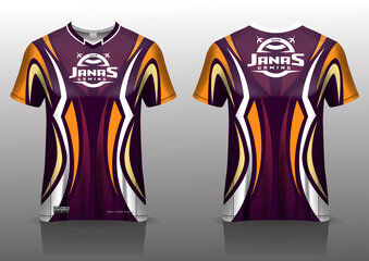 Esport gaming t shirt jersey template, uniform, front and back view © janasstudios