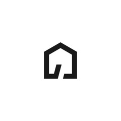Simple Geometric House Real Estate Architecture Construction Logo Vector Icon