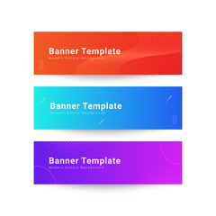 Fototapeta premium set of abstract background banner colorful template. gradient abstract banner element. template for web, print, ads advertising and marketing