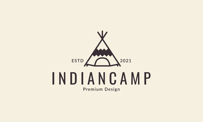 indian home camp lines culture logo design vector icon symbol illustration © devastudios