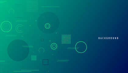 Obraz premium Memphis Abstract Green Geometric Background