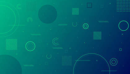 Memphis Abstract Green Geometric Background