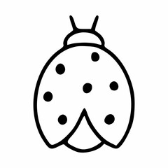 A cute ladybug in the style of Doodle. Coloring book for children with insects.