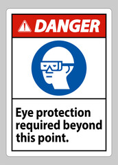 Danger Sign Eye Protection Required Beyond This Point