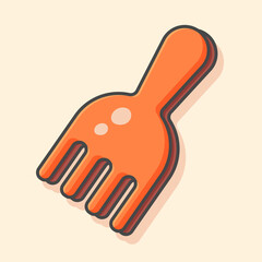 hair comb isolated cartoon vector illustration in flat style