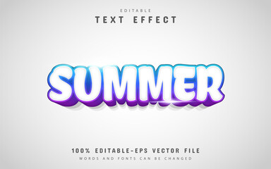Summer text, 3d gradient text effect editable