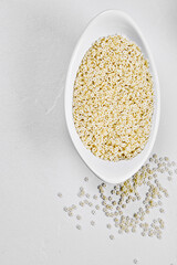 A portion of star shaped pasta on white background