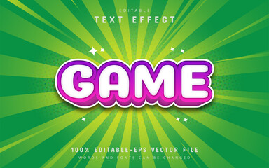 Game text, cartoon comic style text effect
