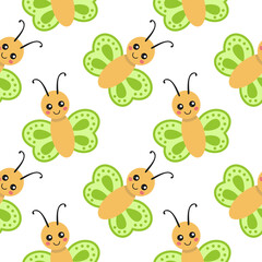 Children's pattern with cute dragonflies. Seamless background for tailoring, printing on fabric and packaging paper.