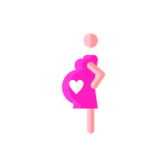 Pregnant, Pregnancy, Maternity Flat Icon Logo Illustration Vector Isolated. Happy Mother's Day Icon-Set. Suitable for Web Design, Logo, App, and Upscale Your Business.