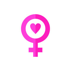 Woman Sign with Love Flat Icon Logo Illustration Vector Isolated. Happy Mother's Day Icon-Set. Suitable for Web Design, Logo, App, and Upscale Your Business.