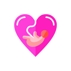 Fetus, Love Flat Icon Logo Illustration Vector Isolated. Happy Mother's Day Icon-Set. Suitable for Web Design, Logo, App, and Upscale Your Business.