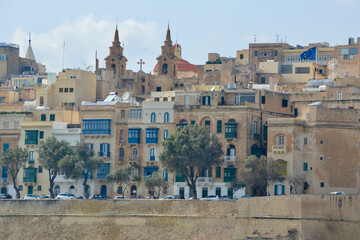 Naklejka premium Valletta Malta as seen from the Grand Harbour