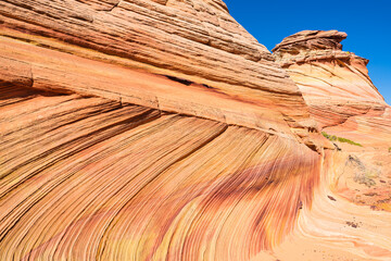 The beautiful landscape and rock formations of Coyote Buttes South in the Vermilion Cliffs National Monument in northern Arizona