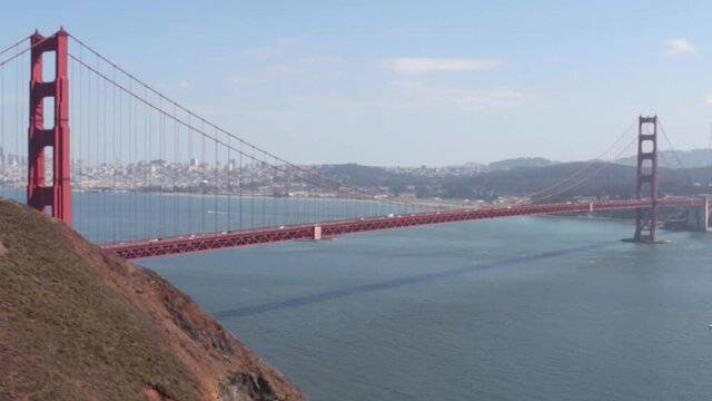 Golden Gate bridge timelapse wide with San Francisco in the background