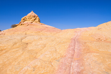 The beautiful landscape and rock formations of Coyote Buttes South in the Vermilion Cliffs National...