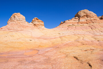 Fototapeta na wymiar The beautiful landscape and rock formations of Coyote Buttes South in the Vermilion Cliffs National Monument in northern Arizona