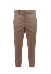Brown classic trousers. Front view