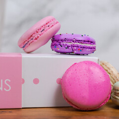 Pink and Purple Macarons
