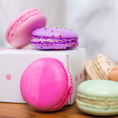 Bunch of Delicate Macarons