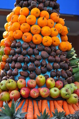 heaps of various kinds of fresh fruit. healthy food photos.