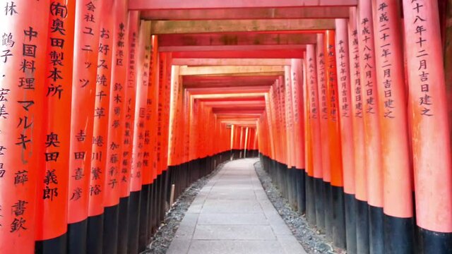 Fushimi Inari Shrine's fame torii at Kyoto,Japan
