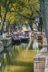 The rivers and traditional Chinese architecture in Tongli, an ancient water town in Suzhou, China.