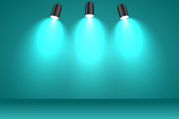 Stage podium with lighting, Stage Podium Scene with for Award Ceremony on Blue Background, Vector illustration