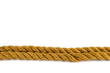 Two lines of hemp rope on a white background.