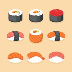 Set of sushi vector