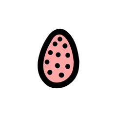  Easter decorated egg. Hand-drawn vector illustration in the doodle style. Egg a sketch. Design for Easter