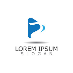 Polygonal Media Play Logo Illustration. Play button vector