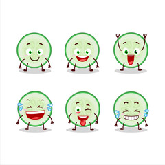 Cartoon character of slice of cucumber with smile expression