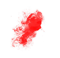 Red paint brush for art design isolated on white