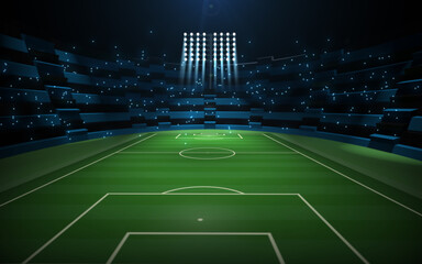 Football field with floodlights, 3d illustration © MUS_GRAPHIC