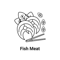 Fototapeta premium fish meat line icon
