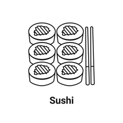 japanese sushi food line icon