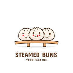 Steamed buns logo template