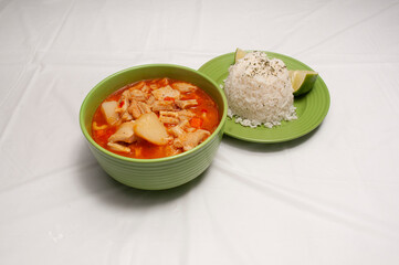 Mondongo Soup with white rice