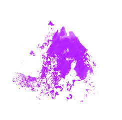 Purple spilled brush for painting isolated on white background