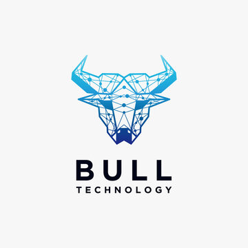 bull tech logo technology logo design regarding bull