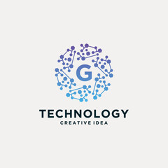 letter G creative logo of a circle technology