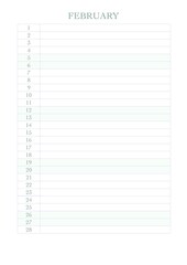 calendar for 2022 by months with fields for entries for every day