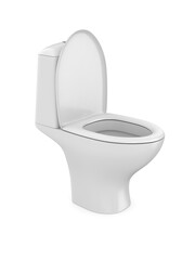 Toilet bowl on white background. Isolated 3D illustration