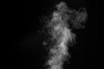 White smoke on black background. Figured smoke on a dark background. Abstract background, design element, for overlay on pictures
