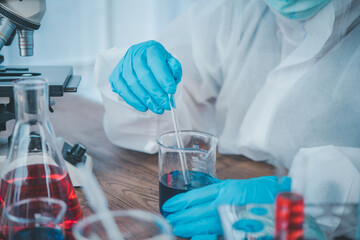 Scientists are researching vaccines against viruses in the laboratory of medicine science education in the laboratory..