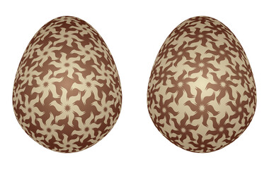 Dark and white chocolate eggs
