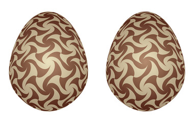 Dark and white chocolate eggs